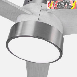 VENTILADOR DC TEO 24W 2950LM NIQUEL 3 ASPAS GRISES 32X139D 3000-4000-6000K C/REMOTO, MEMORIA Y TEMPORIZADOR