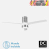 VENTILADOR DC TEO 24W 2950LM NIQUEL 3 ASPAS BLANCAS 32X139D 3000-4000-6000K C/REMOTO, MEMORIA Y TEMPORIZADOR
