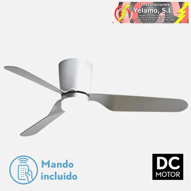 VENTILADOR 18W DC KOCHI NIQUEL 3 ASPAS PLATA 6 VELOCIDADES 3000K,4000K,6000K C/REMOTO Y TEMPORIZADOR 132D 2025
