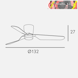 VENTILADOR 18W DC KOCHI NIQUEL 3 ASPAS PLATA 6 VELOCIDADES 3000K,4000K,6000K C/REMOTO Y TEMPORIZADOR 132D 2025