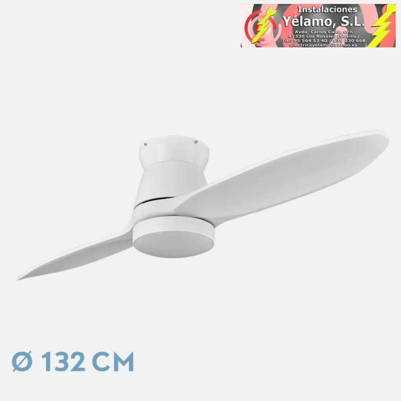VENTILADOR DC NORDIC 24W 2400LM BLANCO 2 ASPAS 132D 3000K,4500K,6000K, REMOTO+TEMPORIZADOR+MEMORIA