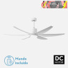 VENTILADOR DC OTTO 24W 2950LM BLANCO 6 ASPAS BLANCAS REG.X167D 3000-4000-6000K 2 TIJAS, CONTROL REMOTO, MEMORIA Y TEMPORIZADOR
