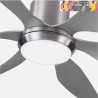 VENTILADOR DC OTTO 24W 2950LM NIQUEL 6 ASPAS PLATA REG.X167D 3000-4000-6000K 2 TIJAS, CONTROL REMOTO, MEMORIA Y TEMPORIZADOR