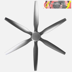 VENTILADOR DC OTTO 24W 2950LM NIQUEL 6 ASPAS PLATA REG.X167D 3000-4000-6000K 2 TIJAS, CONTROL REMOTO, MEMORIA Y TEMPORIZADOR