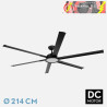 VENTILADOR DC ALMANZOR 24W NEGRO 6 ASPAS 214D REGULABLE INTENSIDAD 2950LM 3000K,4000K,6000K REMOTO, TEMPORIZADOR Y MEMORIA