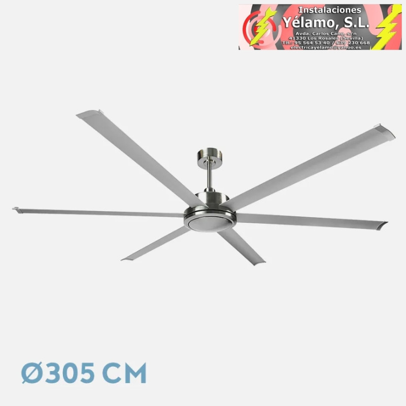 VENTILADOR DC SANSON NIQUEL /PLATA SIN LUZ 6 ASPAS 305D C/REMOTO Y TEMPORIZADOR