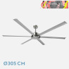 VENTILADOR DC SANSON NIQUEL /PLATA SIN LUZ 6 ASPAS 305D C/REMOTO Y TEMPORIZADOR