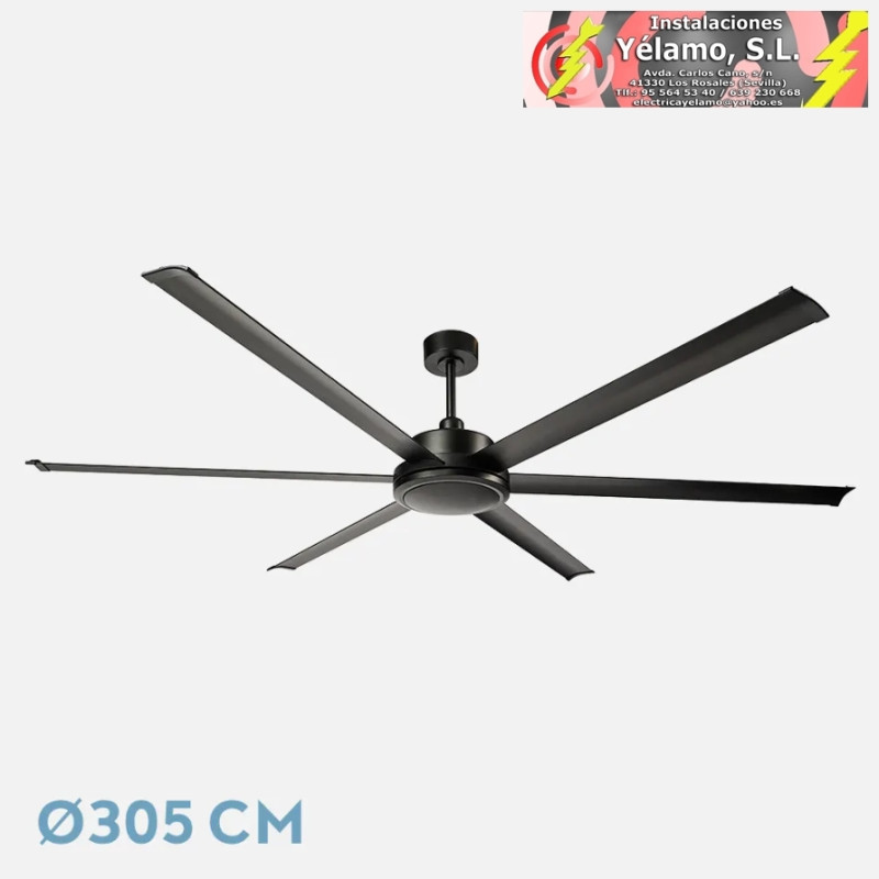 VENTILADOR DC SANSON NEGRO SIN LUZ 6 ASPAS 305D C/REMOTO Y TEMPORIZADOR