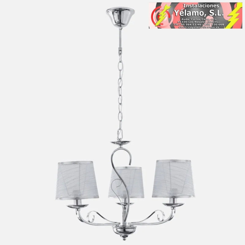 LÁMPARA SUMBA 3XE14 CROMO REGX49X49