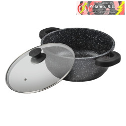 CACEROLA ALTA 24cm PIEDRA MÁRMOL ALUMINIO