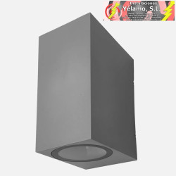 APLIQUE EXTERIOR ALCE 2xGU10 GRIS IP44 14,7x7x9cm