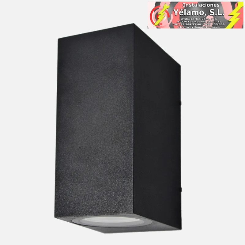 APLIQUE EXTERIOR ALCE 2xGU10 NEGRO IP44 14,7x7x9cm