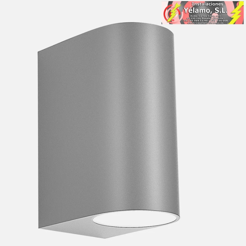 APLIQUE EXTERIOR GACELA 2xGU10 GRIS IP44 14,7x7x9cm