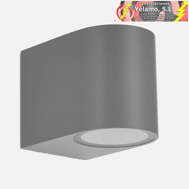 APLIQUE EXTERIOR GACELA 1xGU10 GRIS IP44 8x7x9cm