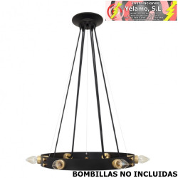 COLGANTE DULCINEIA 6xE27 NEGRO