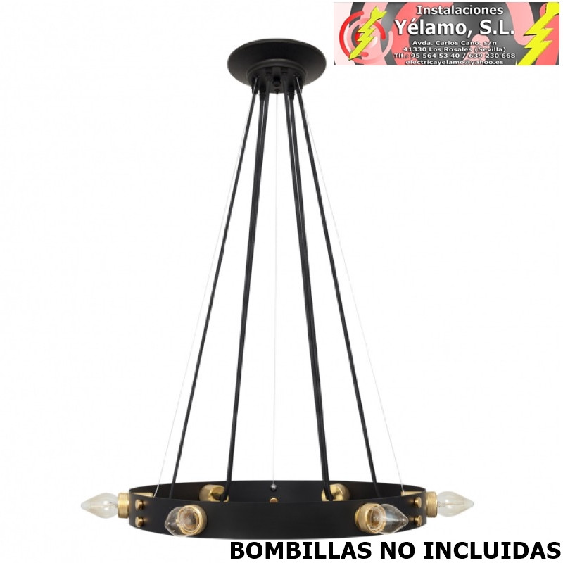 COLGANTE DULCINEIA 6xE27 NEGRO