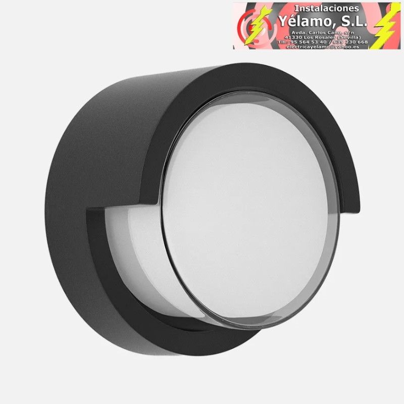 APLIQUE EXTERIOR 12W 3000K BEJEL NEGRO IP65 17x17x10,2cm 600LM