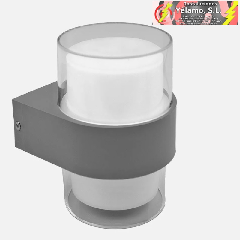 APLIQUE EXTERIOR 8W 3000K BEIRA GRIS IP44 500LM 13,5x9,4x10,5cm