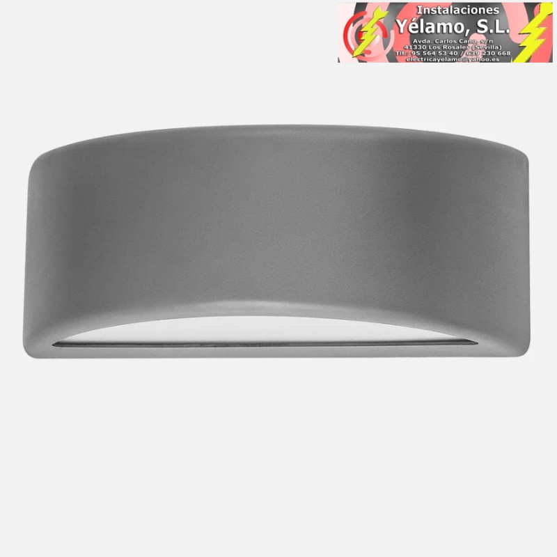 APLIQUE EXTERIOR KEFIR 1xE27 GRIS IP65 POLICARBONATO 13,2x32x13cm