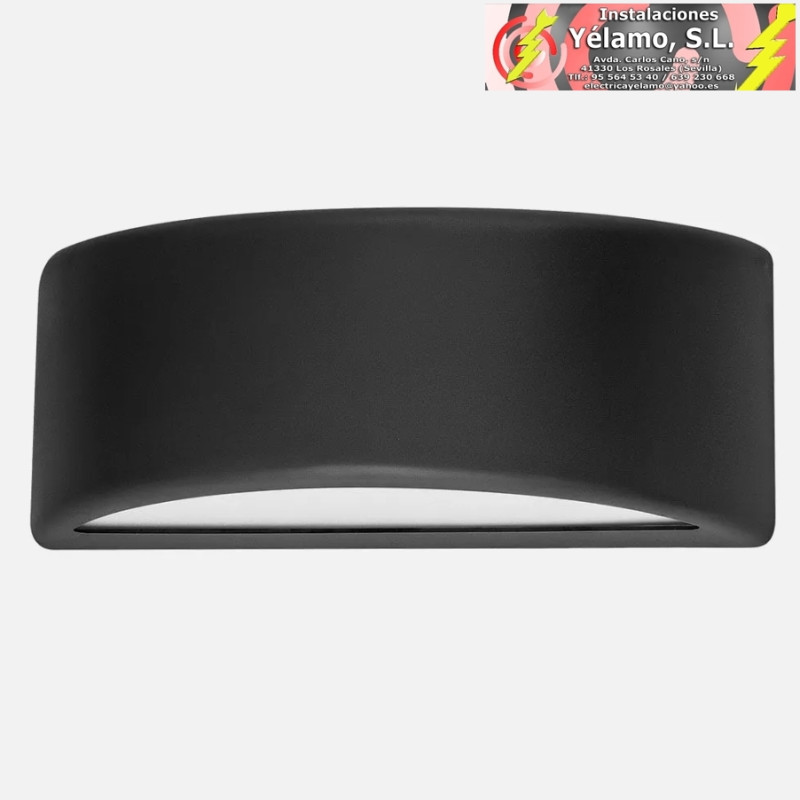 APLIQUE EXTERIOR KEFIR 1xE27 NEGRO IP65 POLICARBONATO 13,2x32x13cm