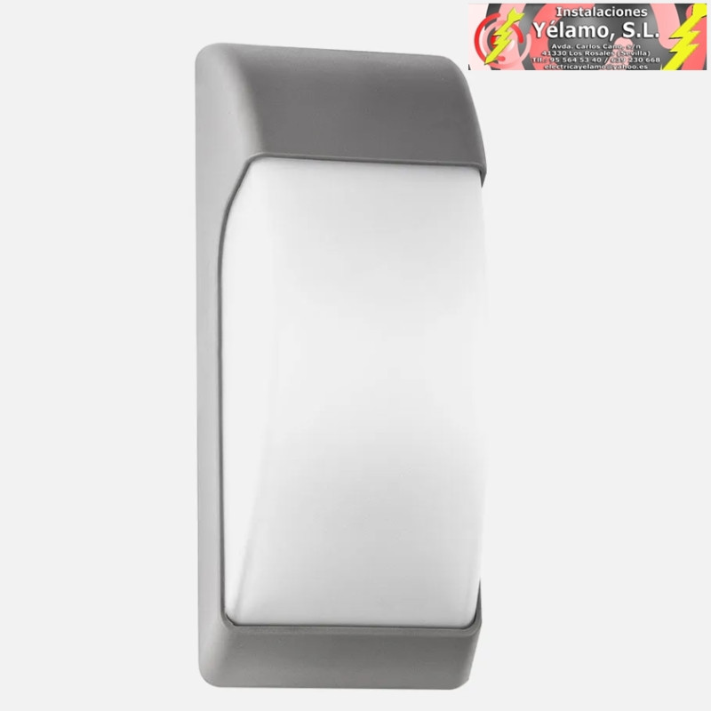 APLIQUE EXTERIOR ESPELTA 1xE27 GRIS IP65 POLICARBONATO 32x12,9x13cm