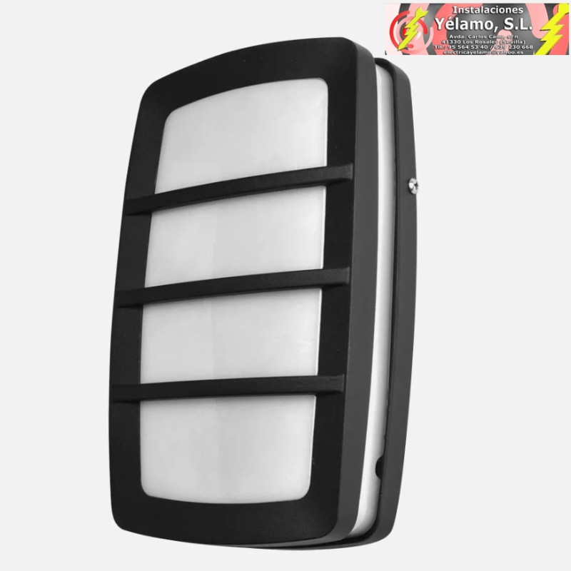 APLIQUE EXTERIOR ALUMINIO CAPELLA 1xE27 NEGRO IP44 8,5x30x18,5cm