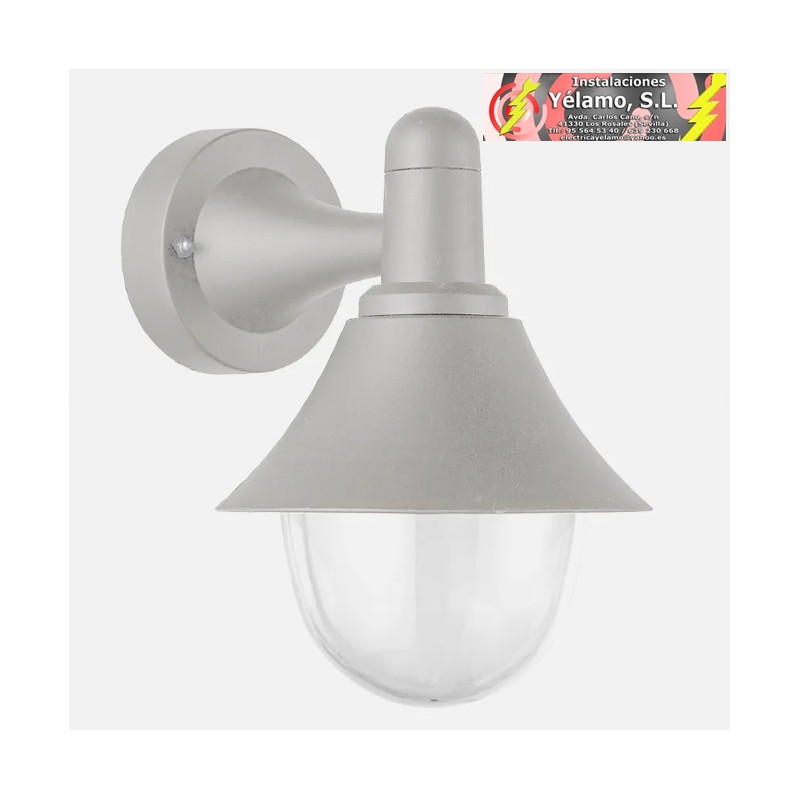 APLIQUE EXTERIOR MENTOL 1xE27 GRIS IP44 POLICARBONATO 25x18,1x23,2cm