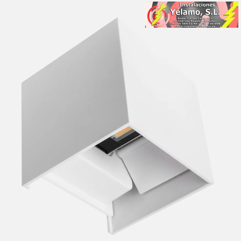 APLIQUE BARREDOR DE PARED 10W 6000K SEGMENTO BLANCO IP65 10x10x10cm ALUMINIO 800LM ORIENTABLE