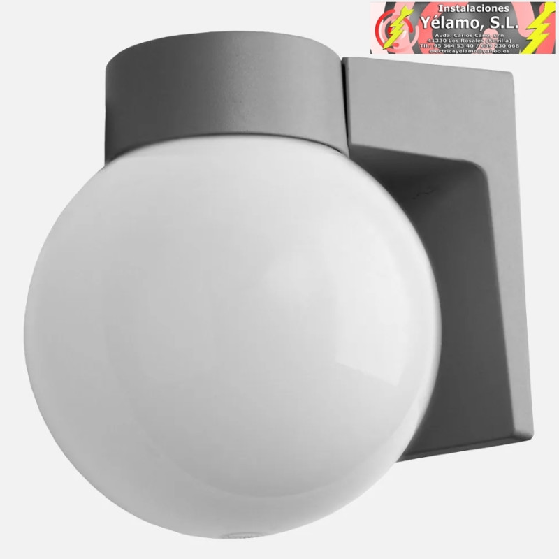 APLIQUE EXTERIOR ALUMINIO PROCYON 1xE27 GRIS 18x15x18cm IP44