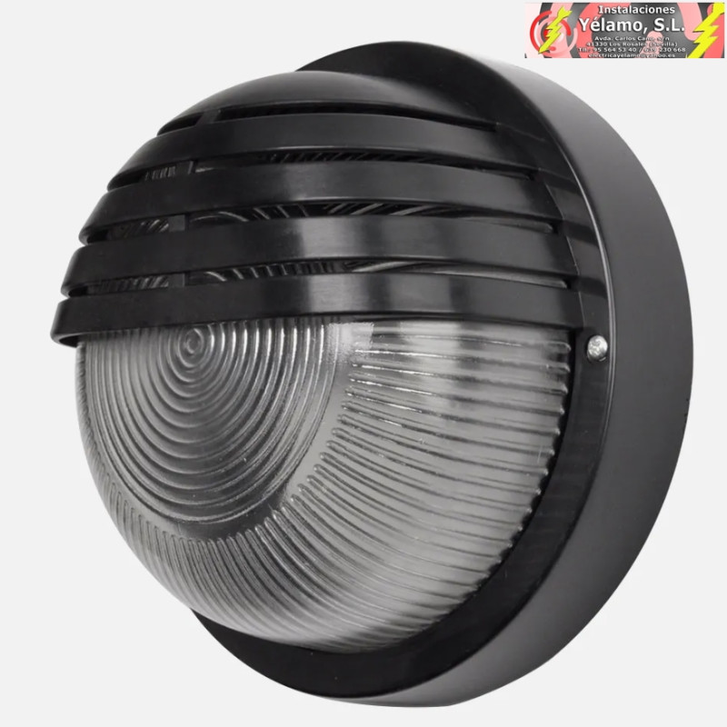APLIQUE EXTERIOR CANOPUS 1xE27 POLICARBONATO NEGRO 18,5x18,5x9,5cm IP44