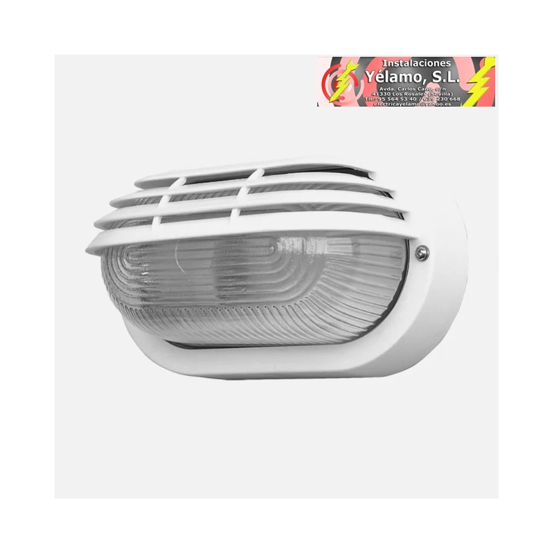 APLIQUE EXTERIOR OVALADO CANOPUS PEQUEÑO 1xE27 POLICARBONATO BLANCO 10x20,5x11,5cm IP44
