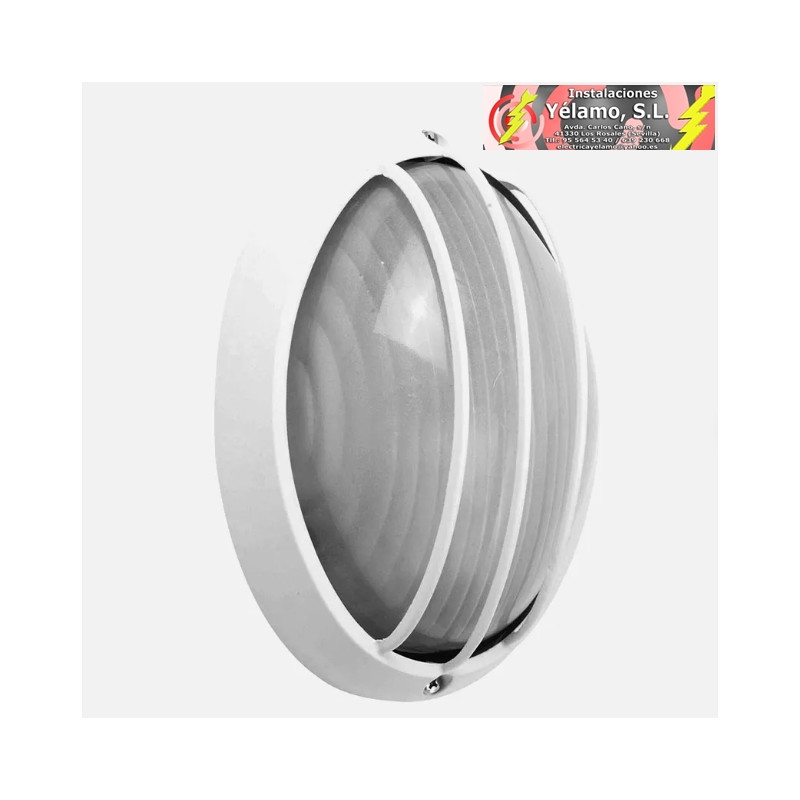 APLIQUE EXTERIOR OVALADO ALUMINIO AQUILA PEQUEÑO 1xE27 BLANCO 10,5x22x14cm IP44