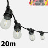 GUIRNALDA LUCES EXTERIOR VERBENA 20m 30xE27 LED 30W 4000K BOMBILLAS REEMPLAZABLES E INTERCONECTABLE IP44