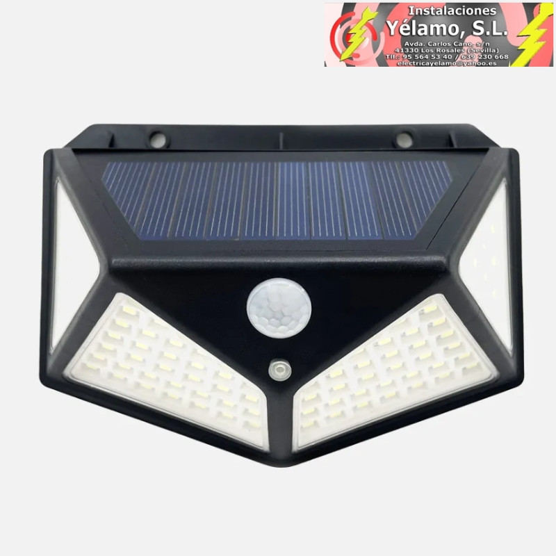 APLIQUE SOLAR 6000K KIRA NEGRO 450LM IP65 9,5x13,5x5cm SENSOR DE MOVIMIENTO CREPUSC.