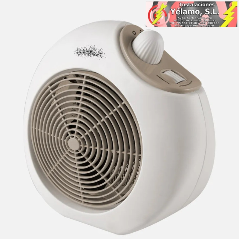 TERMOVENTILADOR ELÉCTRICO SAVONA 2000W BLANCO/BEIS TERMOST.REG.2 POTENCIAS 3 FUNCIONES SIST.SEGURIDAD 24,5x25,5x14cm