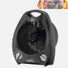 TERMOVENTILADOR ELÉCTRICO CANDIL 2000W NEGRO TERMOSTATO REG. 2 POTENCIAS 3 FUNCIONES, SIST.SEGURIDAD 29,5x21,9x13,1cm