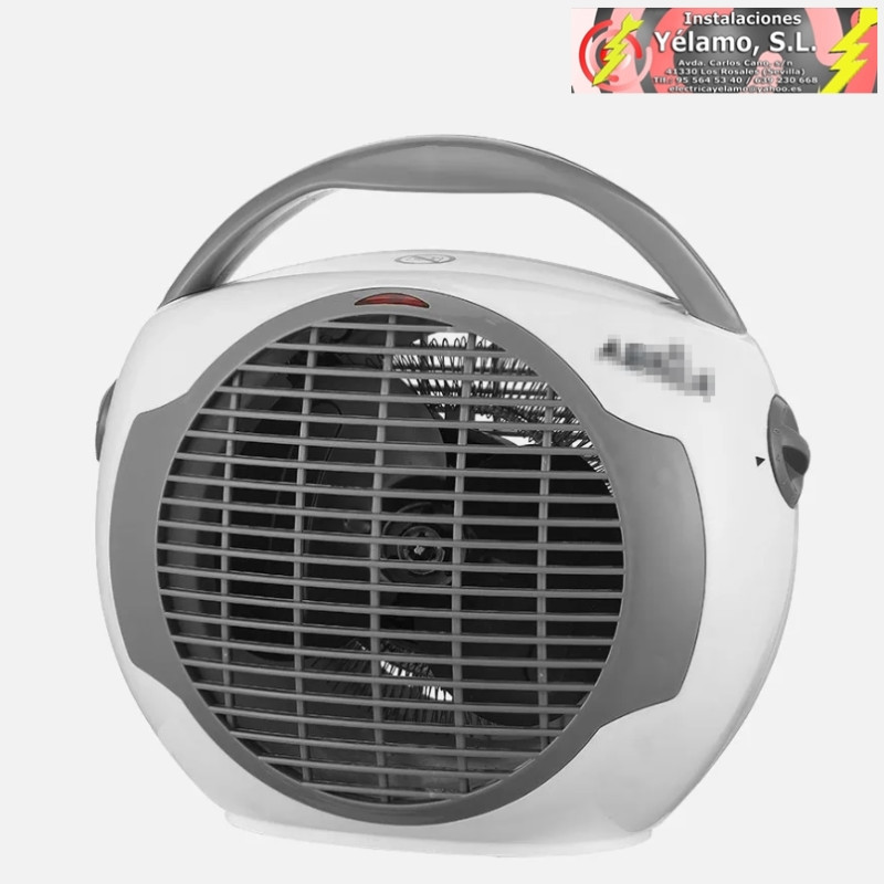 TERMOVENTILADOR LLAMA 2000W BLANCO/GRIS 2POTENCIAS 3FUNCIONES TERMOST.REG.SEG, ANTIVUELVO, ASA, 22,6x24,7x17cm