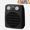 TERMOVENTILADOR ELÉCTRICO NAIROBI 2000W GRIS/NEGRO 2POTENCIAS 3FUNCIONES PROT.SEG.LUZ IND. 22,9x19,4x13,3cm
