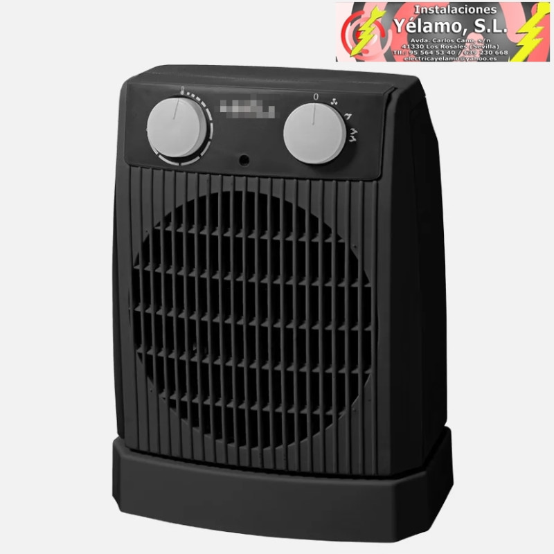 TERMOVENTILADOR ELECT.NAIROBI 2000W GRIS/NEGRO OSCILANTE 2POTENCIAS 3FUNCIONES ANTIVUELCO SEGUR. 26,4x20x12,9cm
