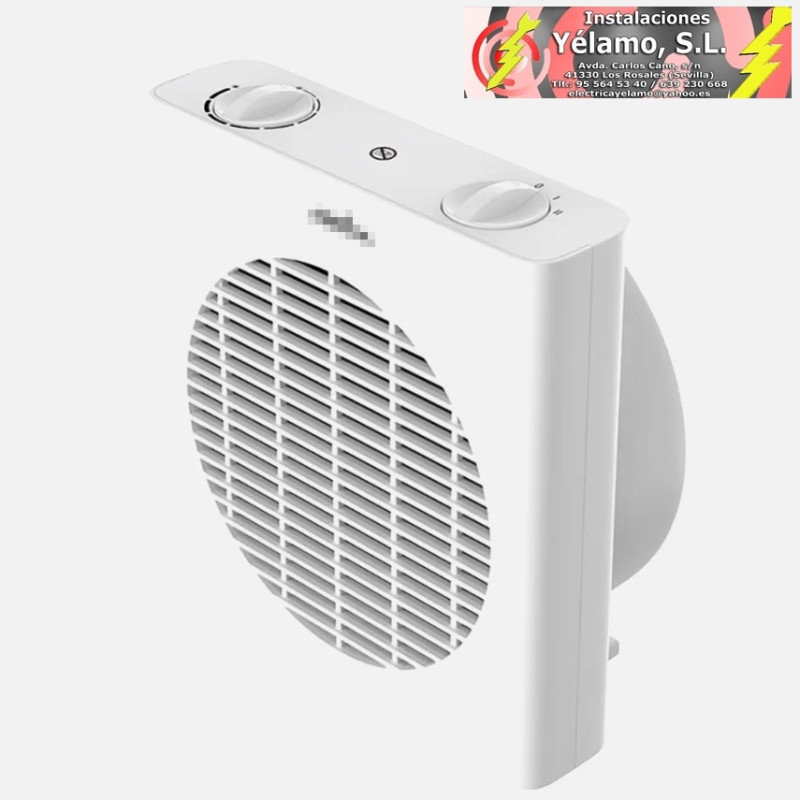 TERMOVENTILADOR ELÉCTRICO MALTA 2000W BLANCO 3 FUNCIONES ANTIVUELCO TERMOST.REGULABL.SEG.ASA 22,5x21x13cm