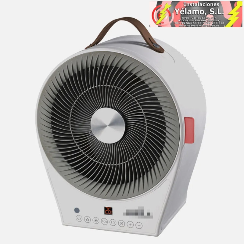 TERMOVENTILADOR ELÉCTRICO 2 EN 1 MARAJÁ 2000W BLANCO/GRIS 2POTENCIAS 4FUNCIONES DISPLAY TEMPORIZADOR 32x27x21cm