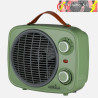 TERMOVENTILADOR HOGUERA 2000W VERDE/GRIS 2POTENCIAS 3FUNCIONES TERMOSTATO REG.SEGURO, ASA 25,5x25,5x13cm