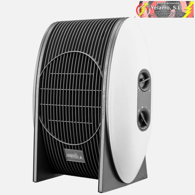 TERMOVENTILADOR DESIERTO 2000W BLANCO 2POTENCIAS 3FUNCIONES TERMOSTATO REGULABLE SEGURO 31x25x24,5cm