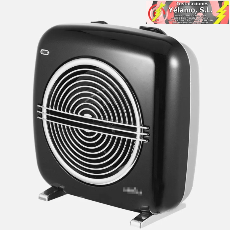 TERMOVENTILADOR ELÉCTRICO VICENZA 2000W NEGRO/GRIS TERMOST.REG. 2POTENCIAS 3FUNCIONES SIST.SEG. 28x27,5x14,5cm