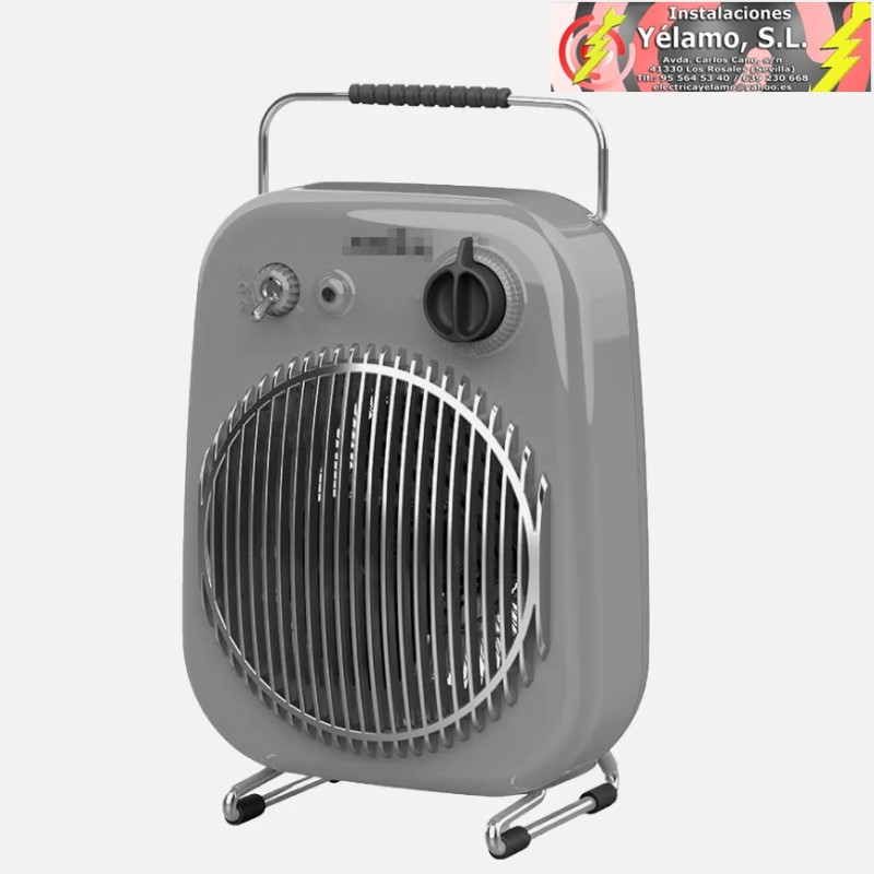 TERMOVENTILADOR ELÉCTRICO MARTINICA 2000W GRIS/NEGRO 2POTENCIAS 3FUNCIONES ANTIVUELCO TERMOST.REG.ASA. 35,4x21,8x15,5cm
