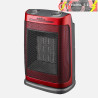 TERMOVENTILADOR CERÁMICO PTC FOGÓN 1500W ROJO 2POTENCIAS 3FUNCIONES TERMOST.REGULABLE SEGURIDAD ANTIVUELVO 29x19x14,5cm