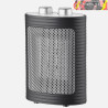 TERMOVENTILADOR CERÁMICO 1500W NEGRO/PLATA 3FUNCIONES 2POTENCIAS TERMOST.REG.ANTIVUELCO 22x15x9cm