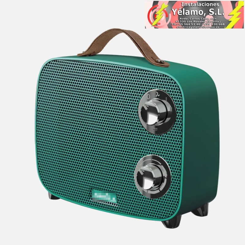 TERMOVENTILADOR CERÁMICO PTC CÓRCEGA 1500W VERDE/CROMO 2POTENCIAS 3FUNCIONES CORTE TÉRMICO SEG.ANTIVUELCO 21x23x13,6cm