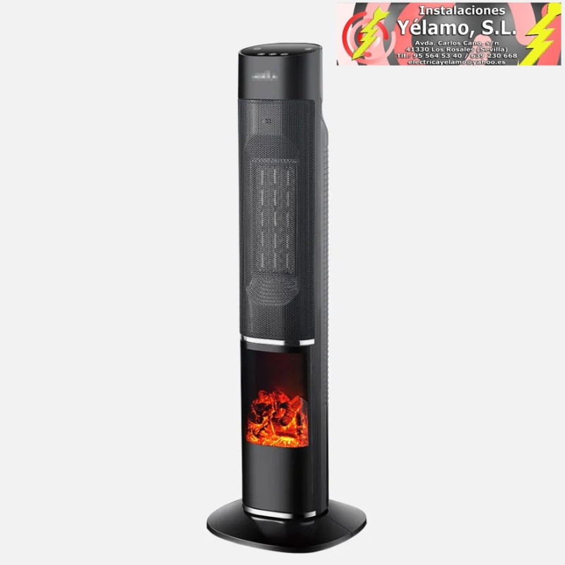 TERMOVENTILADOR VERT.CERÁMICO MELODÍA 2000W NEGRO C/REMOTO 2POTENCIAS 3FUNCIONES TERM.OSCILANTE, ANTIVUELCO 78,3x24,6x24,5cm