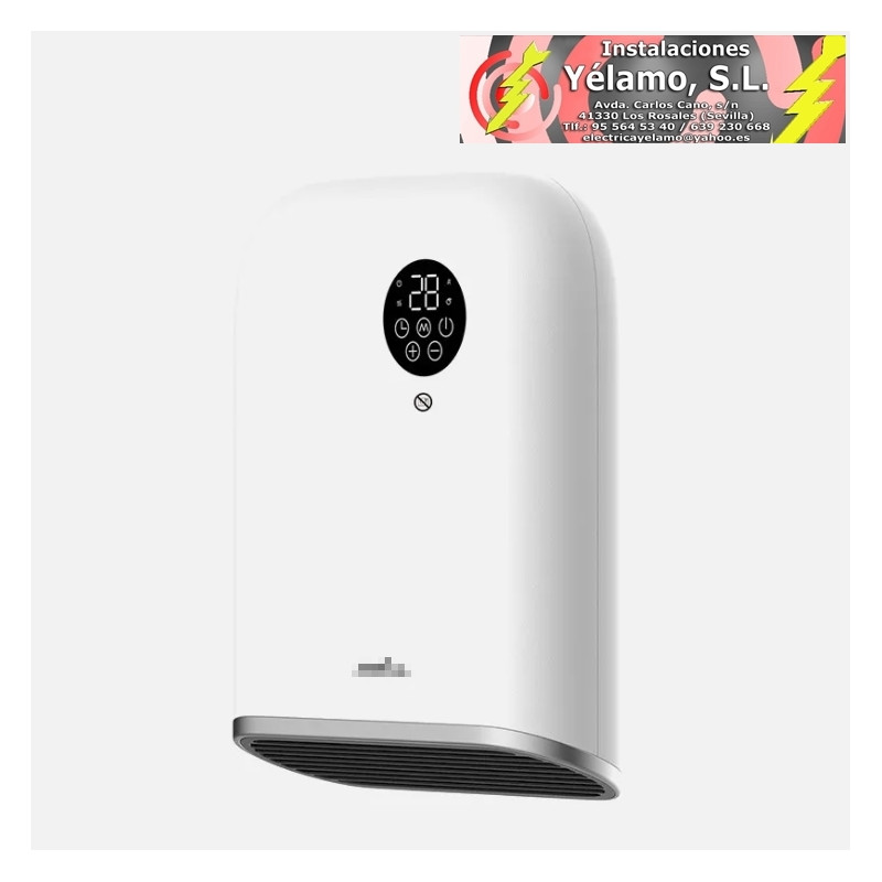 TERMOVENTILADOR PARED BAÑO ANDORRA 2000W BLANCO/NEGRO 3FUNCIONES DISPLAY C/REMOTO IP24 32,5x25x11,3cm